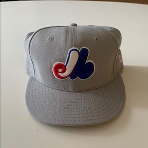Gray Cap with Red and Blue Logo